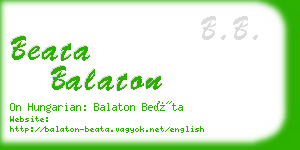 beata balaton business card